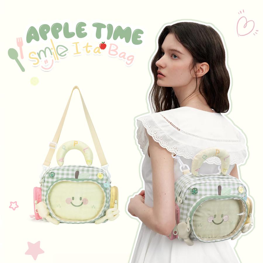 【Smile Apple】HandBag Cross-body Bag Green Cute Ita Backpack