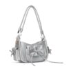 【Starfall】Handbag Black Silver Luxury Leather Cross-body Bag