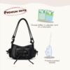【Starfall】Handbag Black Silver Luxury Leather Cross-body Bag