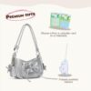 【Starfall】Handbag Black Silver Luxury Leather Cross-body Bag