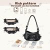 【Starfall】Handbag Black Silver Luxury Leather Cross-body Bag