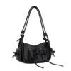 【Starfall】Handbag Black Silver Luxury Leather Cross-body Bag