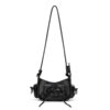 【Starfall】Handbag Black Silver Luxury Leather Cross-body Bag