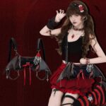 【QinChe HeartWing】 Tote Cross-body Black Red Bag Halloween Shoulders Backpack