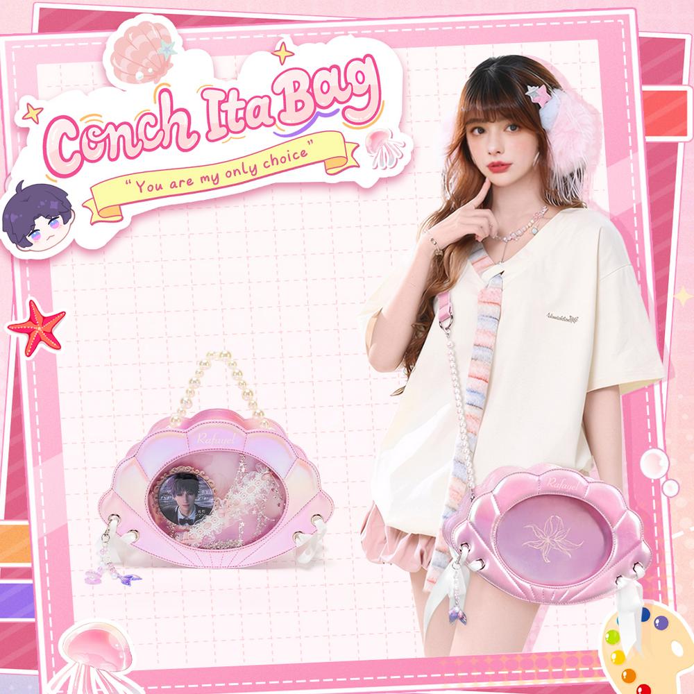 【Conch】Handbag Pink Cute Handbag Cross-body Tote Ita Bag