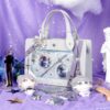 【Shen】Handbag Pain Bag Purple PU Leather Cross-body Shoulder Bag