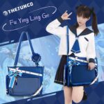 【Fernina】Pain Bag Blue Tote Cross-body Shoulder Ita Bag