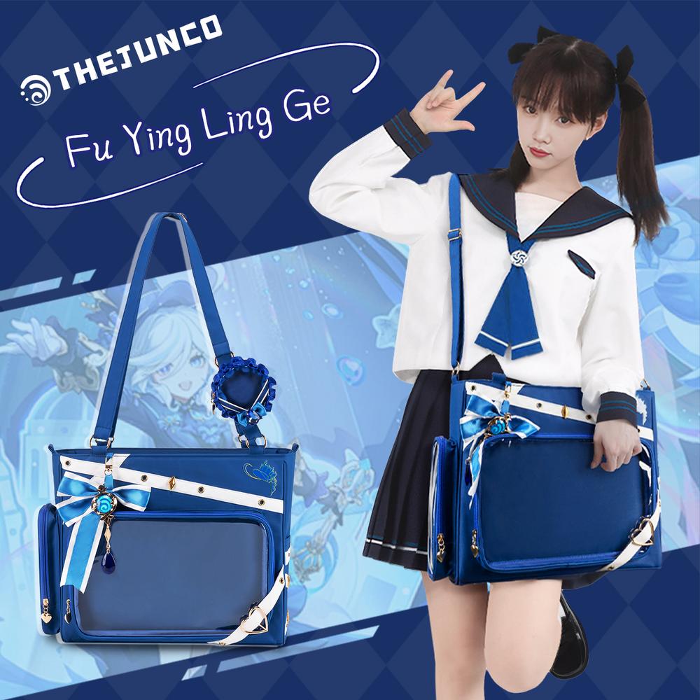 【Fernina】Pain Bag Blue Tote Cross-body Shoulder Ita Bag