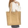 Washable Kraft Paper Bag Brown Eco-friendly Shopping Tote Bag