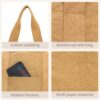 Washable Kraft Paper Bag Brown Eco-friendly Shopping Tote Bag