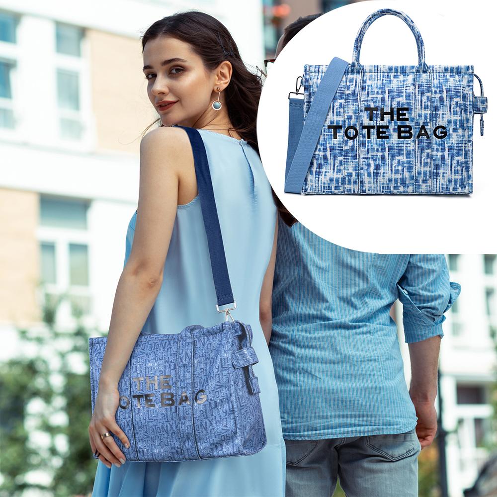 Denim Tote Bag Customizable Durable Jean Cloth Handbag