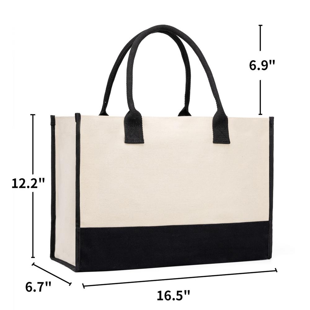 A professionally customized canvas tote bag with a unique design.