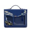 【Not Easy】Briefcase Oriental Classical Style Blue Ita Pain Bag