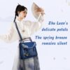 【Not Easy】Briefcase Oriental Classical Style Blue Ita Pain Bag
