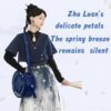 【Five Zhu】Pain Bag Dark Blue Round Wallet Cross-body Window Tote