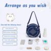 【Five Zhu】Pain Bag Dark Blue Round Wallet Cross-body Window Tote