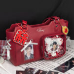 【Heartbeat Companion】Cute Charm & Walnut Pendant Crossbody Ita Bag: The Perfect K-pop Fan Accessory