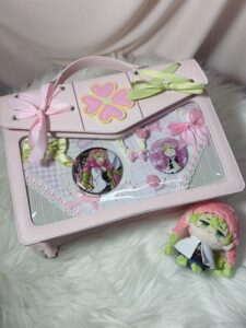 Kanroji Mitsuri Pink Double-Layer Ita Bag with Bow