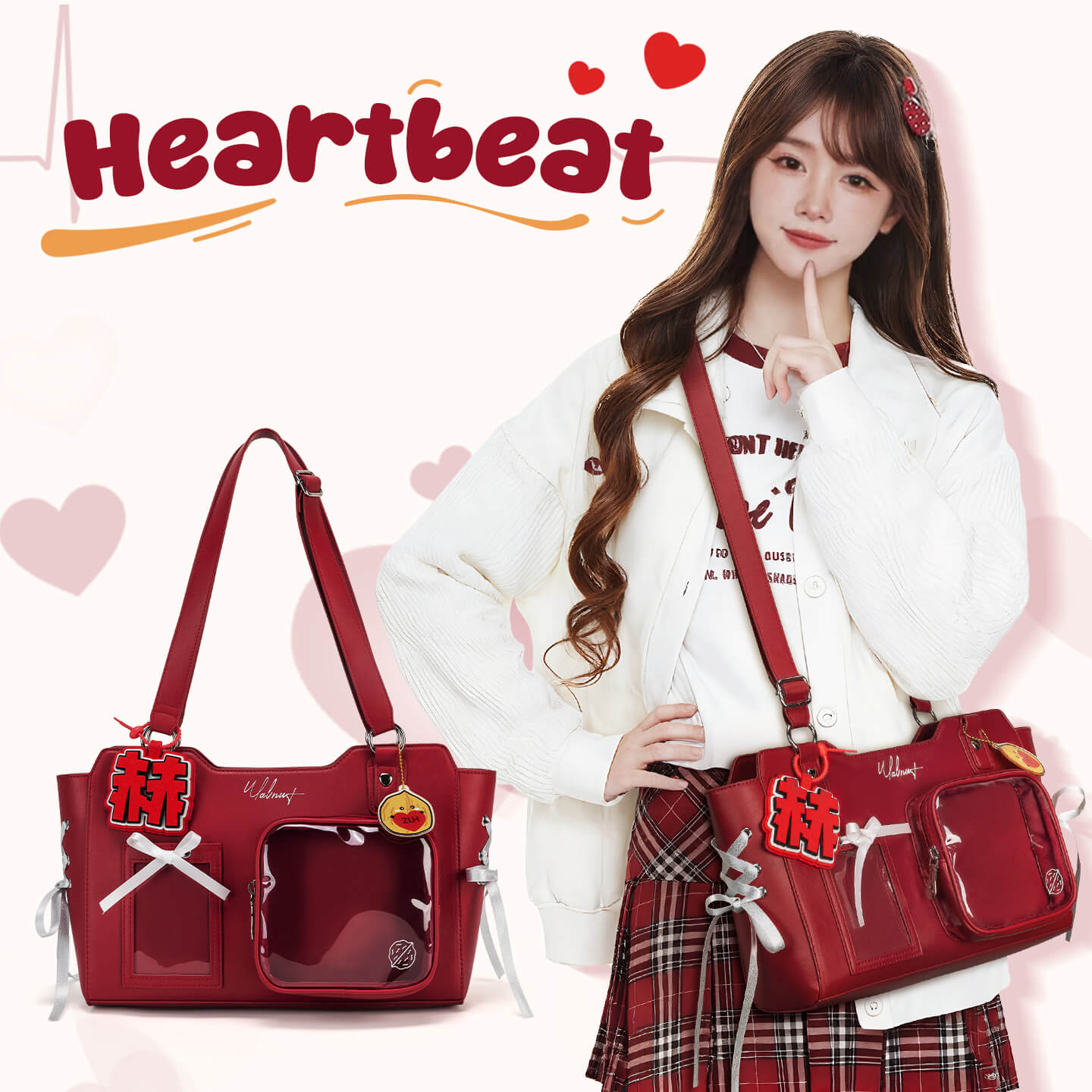 Heartbeat Companion Cute Charm Crossbody Ita Bag Styling