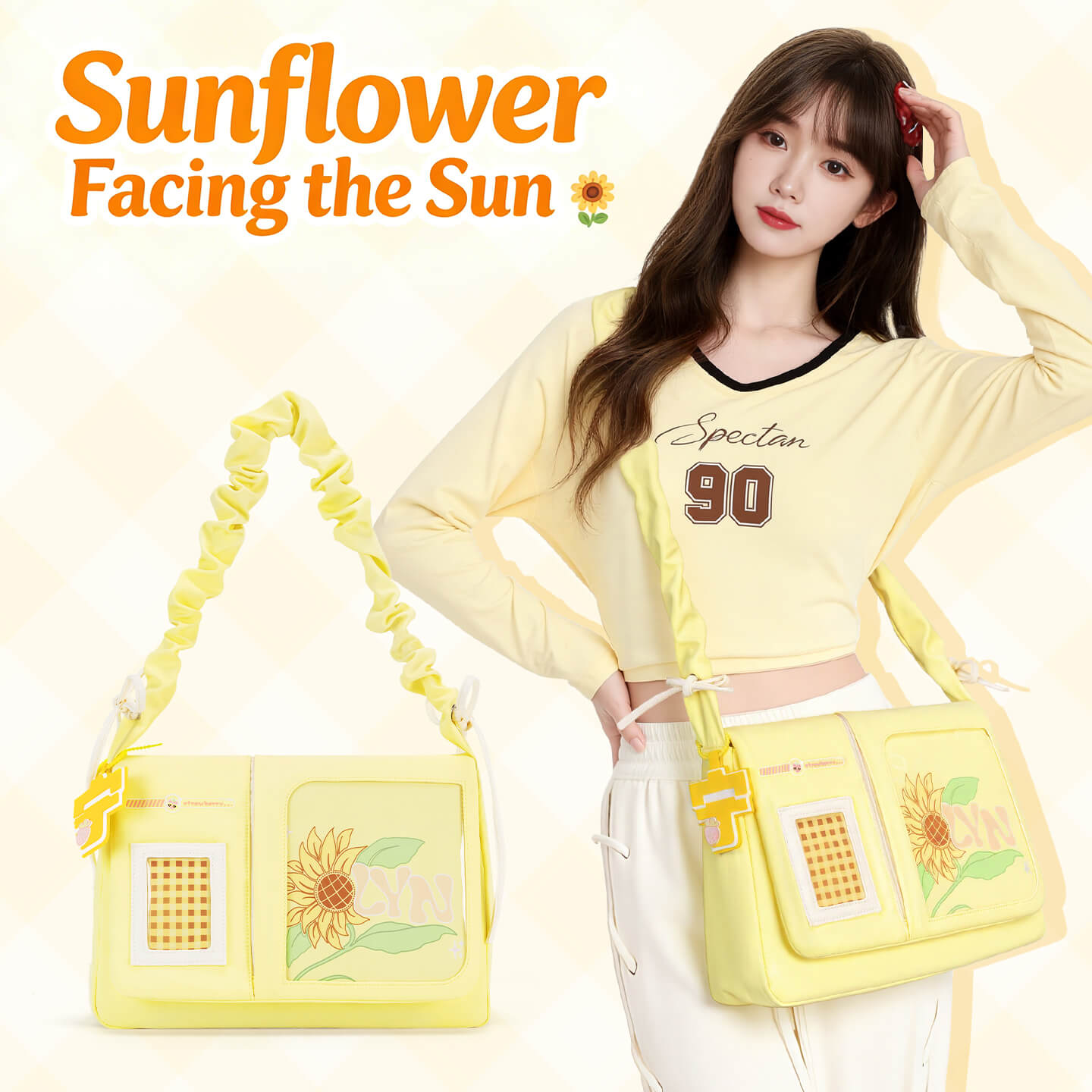 Sunflower Ruffled Strap Crossbody Ita Bag Styling