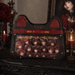 Gothic Elegance: “Poetic Orchid” Vintage Cat Ear Ita Bag