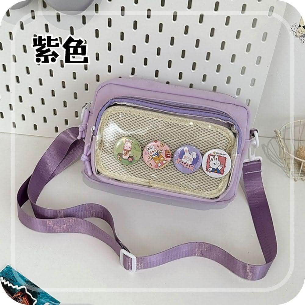 Basic Nylon Grid Crossbody