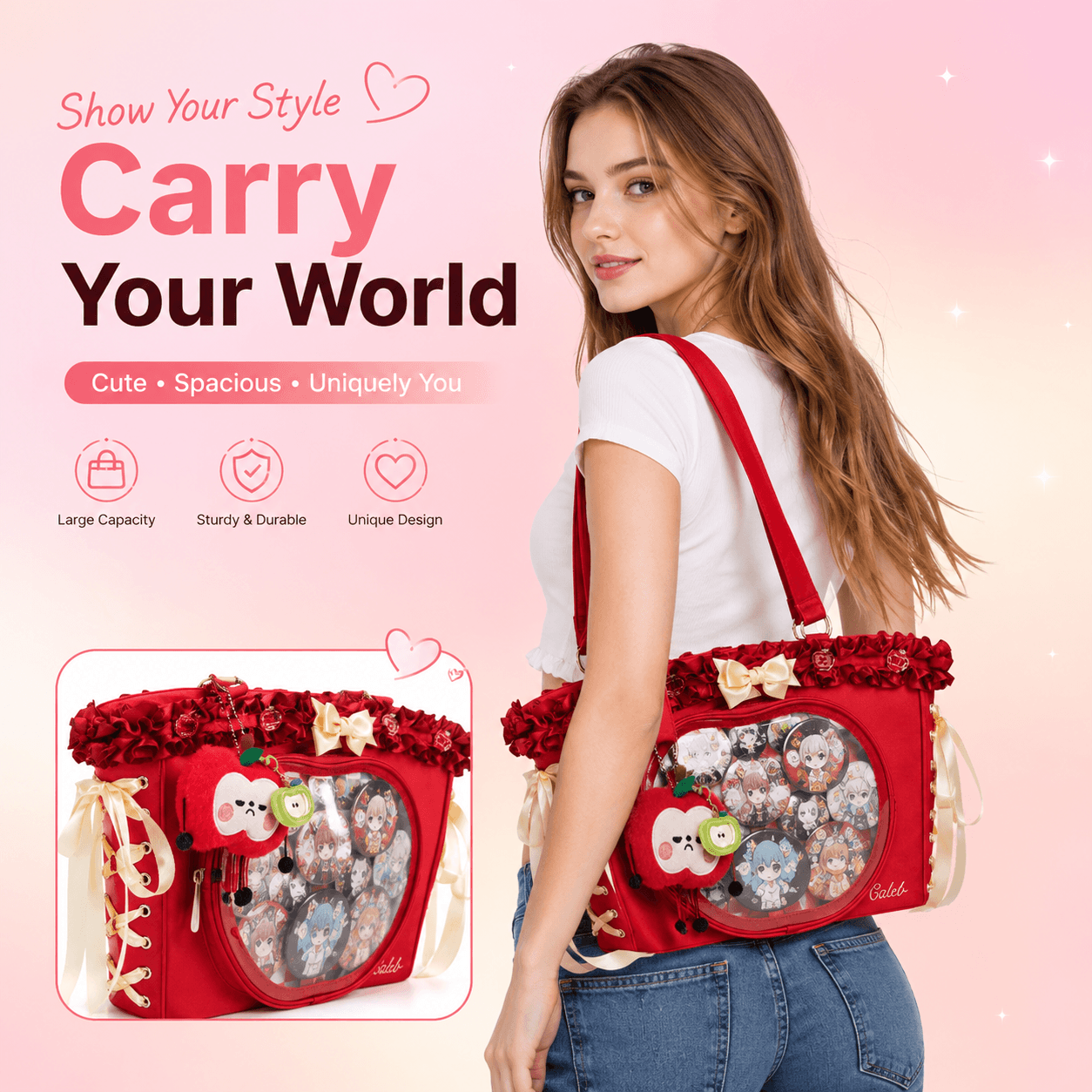 Little Apple Gingham Ita Bag Main Showcase