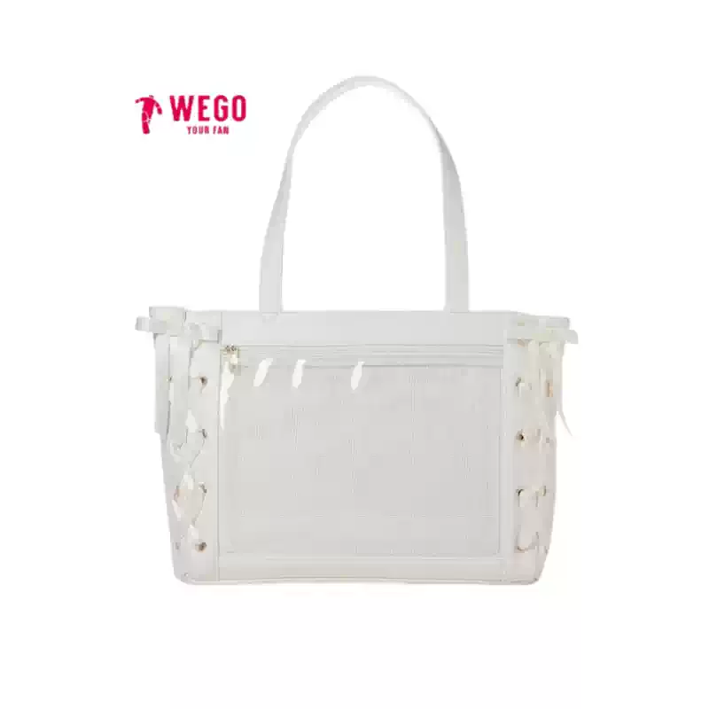 White Ribbon Lace-Up Tote