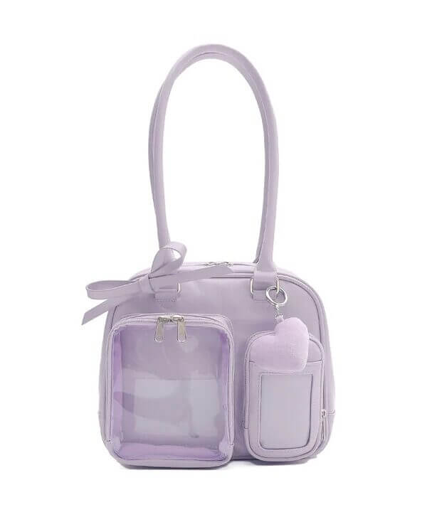 Lavender Bow Boston Tote Bag