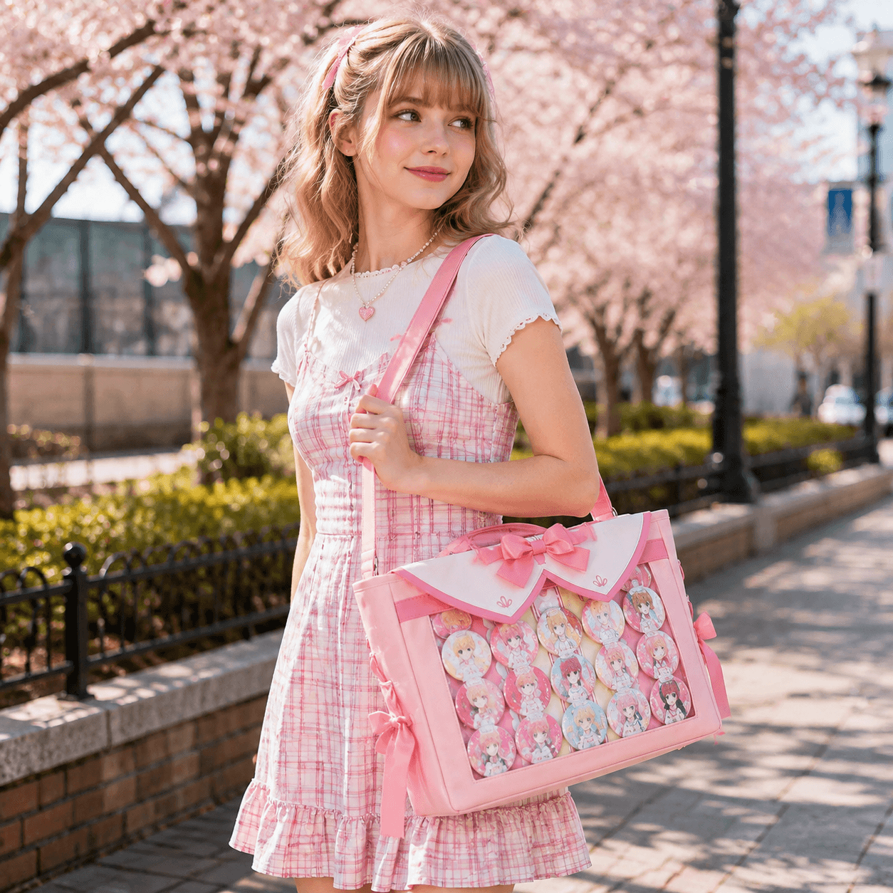 Starry Fate Magical Girl Pink & Black Ribbon Crossbody Ita Bag Showcase