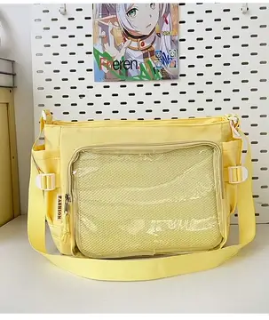 Yellow Nylon Messenger Bag