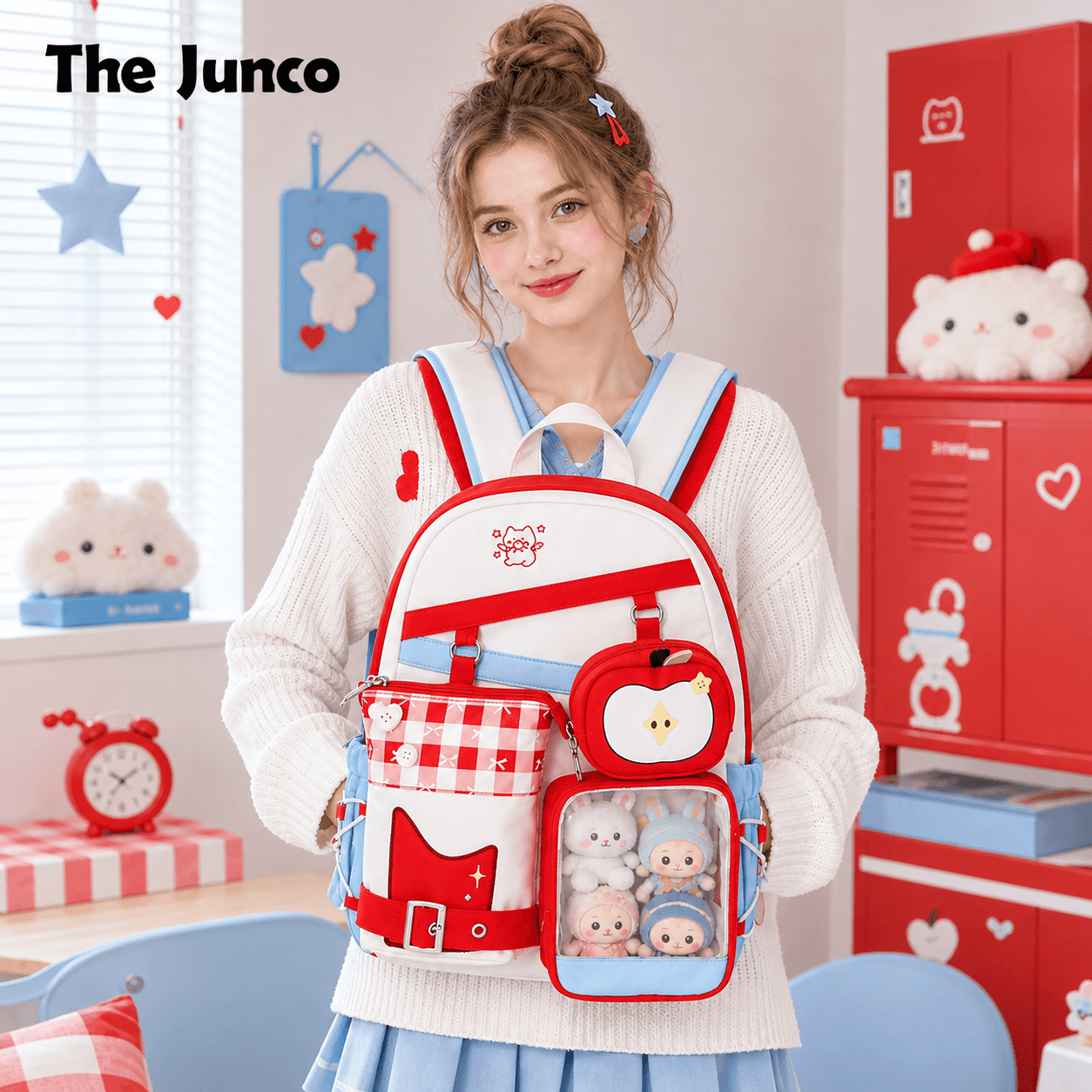 Sweet Apple Cute Clear Window Anime Ita Backpack Front View