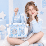 Blue Bowknot Ita Tote Bag | Converts to Messenger